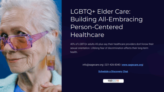 Front page of lgbtq+ elder care resource