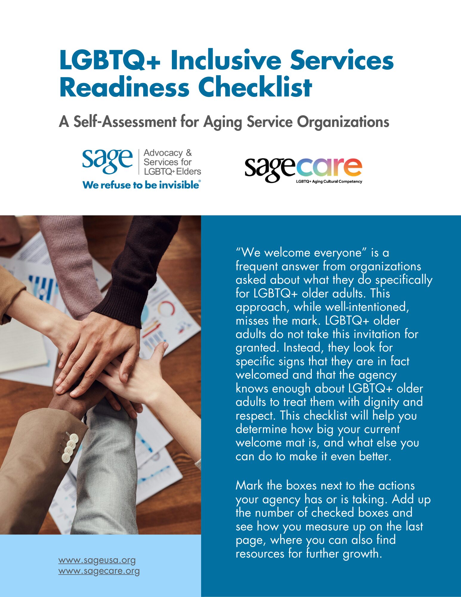 Inclusive Workshop Checklist.pdf LGBTQ+ Inclusive Services Readiness Checklist for Organizations - SAGECare